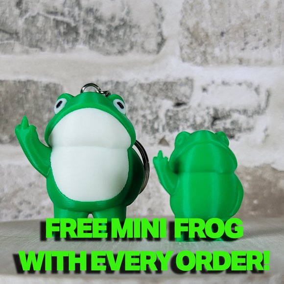 Middle Finger Frog Keychain | Gag Gift | Unique Gift | 3D Printed - Picture 3 of 12